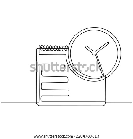 continuous line drawing a time calendar victor illustration art
