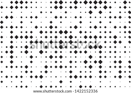 Abstract geometric pattern with small and large rhombuses. Design element for web banners, posters, cards, wallpapers, backdrops, panels Black and white color Vector illustration 