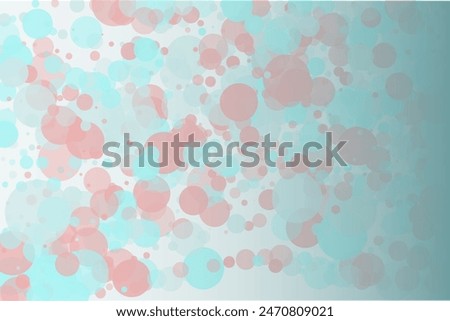 Elegant background, bokeh effect. Pink and green-mont colour. Vector illustration Pattern with circles of different scale and transparency with overlap. Pattern for banners, web pages, ads, Wallpapers