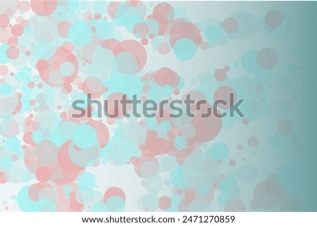 Elegant background, bokeh effect. Pink and green-mont colour. Vector illustration Pattern with circles of different scale and transparency with overlap. Pattern for banners, web pages, ads, Wallpapers