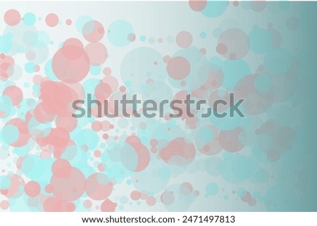 Elegant background, bokeh effect. Pink and green-mont colour. Vector illustration Pattern with circles of different scale and transparency with overlap. Pattern for banners, web pages, ads, Wallpapers