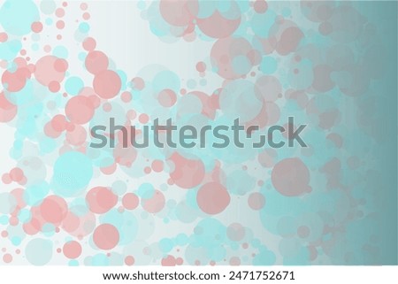 Elegant background, bokeh effect. Pink and green-mont colour. Vector illustration Pattern with circles of different scale and transparency with overlap. Pattern for banners, web pages, ads, Wallpapers