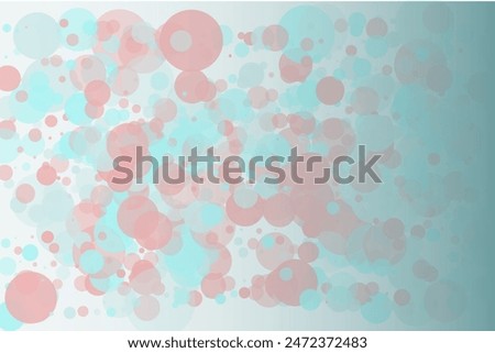 Elegant background, bokeh effect. Pink and green-mont colour. Vector illustration Pattern with circles of different scale and transparency with overlap. Pattern for banners, web pages, ads, Wallpapers