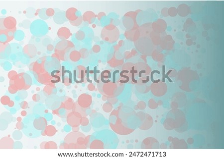 Elegant background, bokeh effect. Pink and green-mont colour. Vector illustration Pattern with circles of different scale and transparency with overlap. Pattern for banners, web pages, ads, Wallpapers