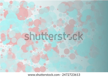 Elegant background, bokeh effect. Pink and green-mont colour. Vector illustration Pattern with circles of different scale and transparency with overlap. Pattern for banners, web pages, ads, Wallpapers