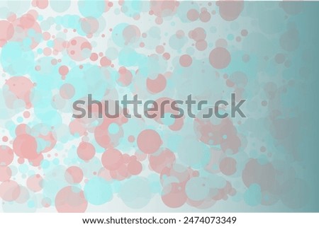 Elegant background, bokeh effect. Pink and green-mont colour. Vector illustration Pattern with circles of different scale and transparency with overlap. Pattern for banners, web pages, ads, Wallpapers