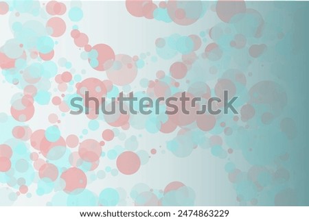 Elegant background, bokeh effect. Pink and green-mont colour. Vector illustration Pattern with circles of different scale and transparency with overlap. Pattern for banners, web pages, ads, Wallpapers