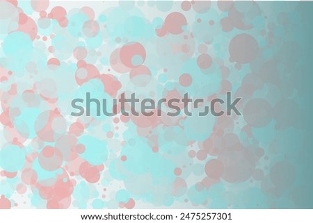 Elegant background, bokeh effect. Pink and green-mont colour. Vector illustration Pattern with circles of different scale and transparency with overlap. Pattern for banners, web pages, ads, Wallpapers