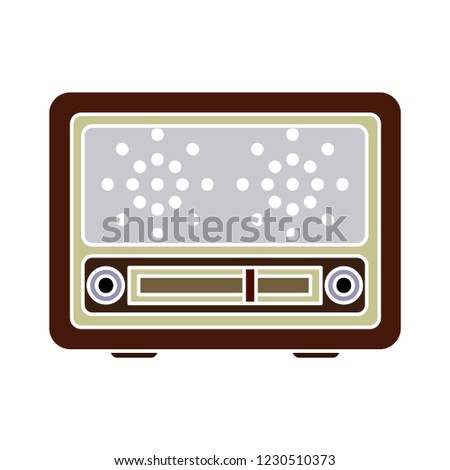 vector antique radio isolated icon - audio station illustration sign . broadcast receiver sign symbol