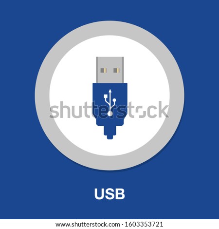 Vector tech icon usb flash drive. flash drive connection sign. Illustration USB in flat style