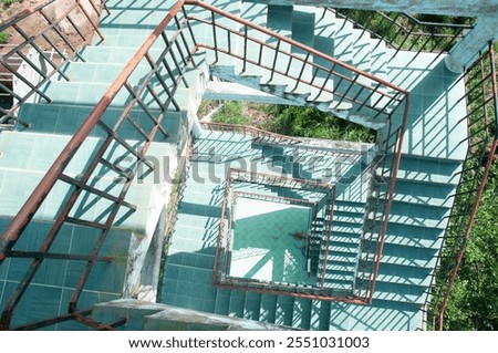 Similar – Image, Stock Photo spiral stairs High-rise