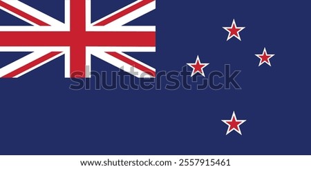 The New Zealand flag has a royal blue background with a Union Jack in the first quarter, and four five-pointed red stars with white borders on the fly