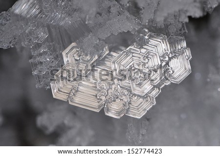 Ice crystal at a mine entrance.