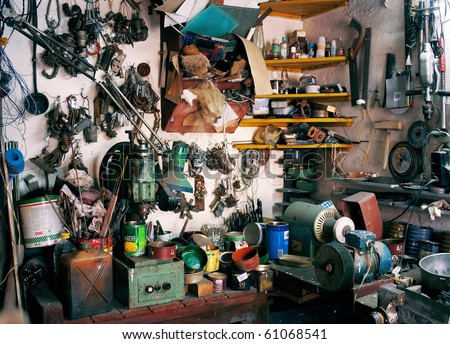 Similar – Image, Stock Photo Drill and rag on workbench in garage