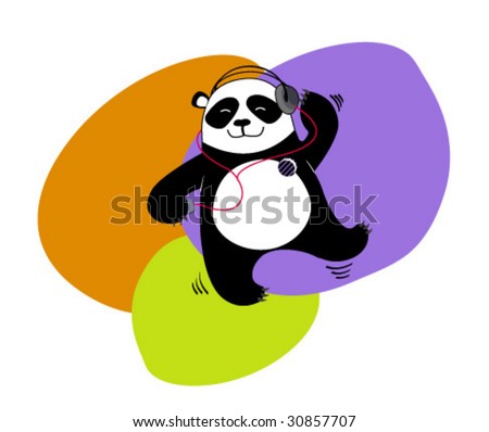 Dancing Panda Bear In Headphones Stock Vector Illustration 30857707 ...