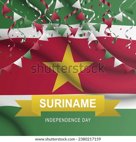 Suriname Independence Day background. Federal Civic Festivities. Vector illustration.