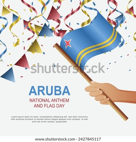 National Anthem and Flag Day in Aruba background. Vector illustration.