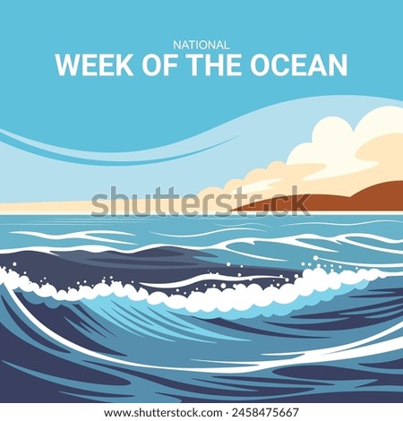 National Week of the Ocean background. Vector illustration.