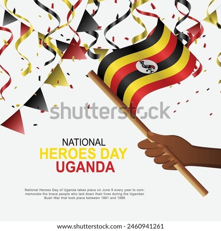 National Heroes Day Uganda background. Vector illustration