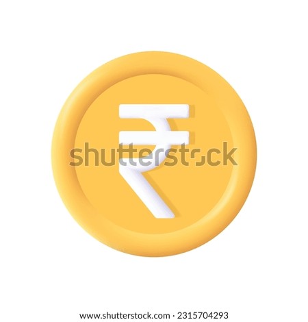 Vector indian rupee currency sign 3d vector icon high quality and fully scalable 
