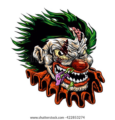 Zombie Evil Clown.Vector Illustration. - 422853274 : Shutterstock
