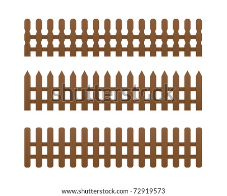 3 Brown Fence Stock Vector Illustration 72919573 : Shutterstock