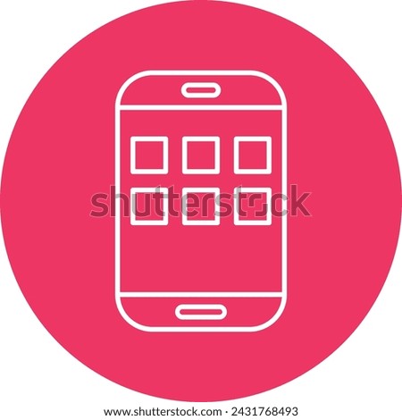 Smartphone Line Circle Icon design 