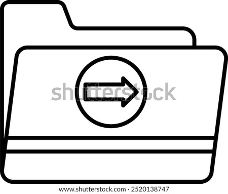 Folder Move Vector Line Icon Design