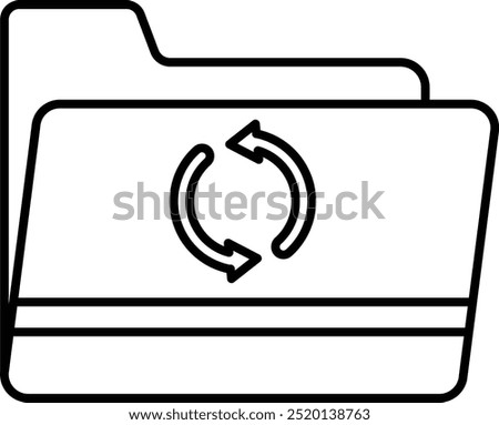 Folder Sync Vector Line Icon Design