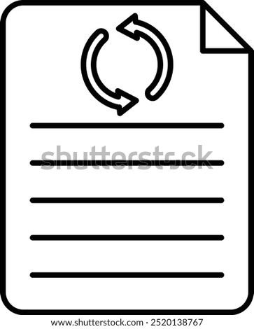 File Sync Vector Line Icon Design