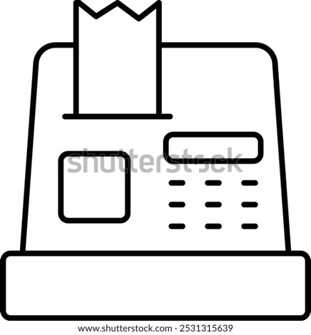 Cashier Machine Vector Line Icon Design