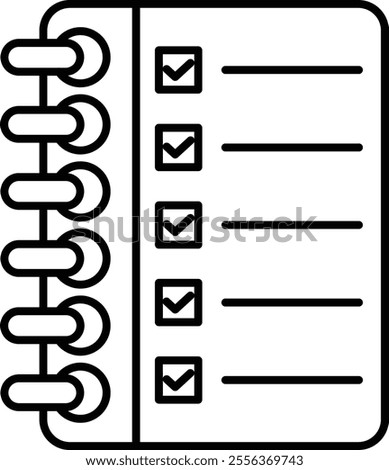 Task List Vector Line Icon Design