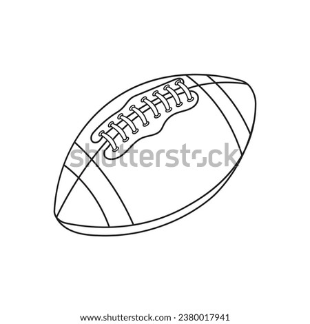 Hand drawn Kids drawing Cartoon Vector illustration rugby ball Isolated in doodle style