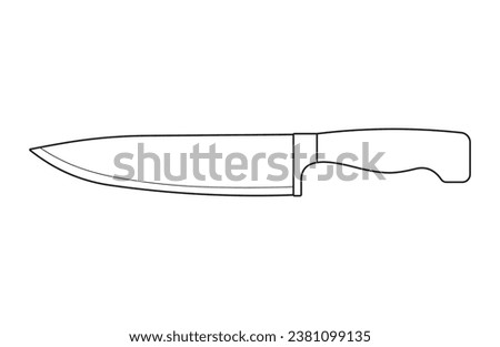 Hand drawn Kids drawing Cartoon Vector illustration chef knife Isolated in doodle style