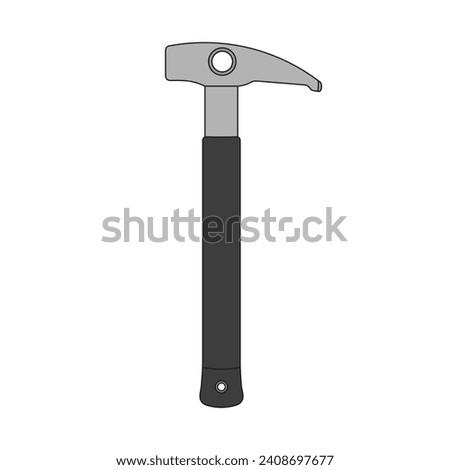 Kids drawing Cartoon Vector illustration pitons hammer icon Isolated on White Background