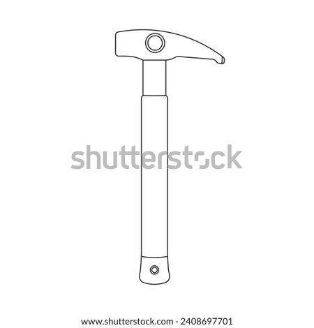 Hand drawn Kids drawing Cartoon Vector illustration pitons hammer icon Isolated on White Background