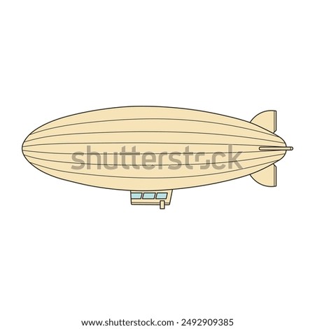 kids drawing cartoon Vector illustration zeppelin icon Isolated on White