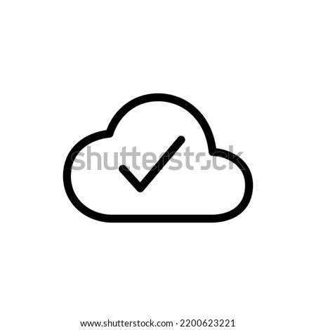 Cloud done vector icon isolated on white background