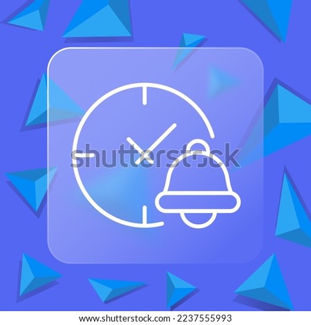 Delayed notification line icon. Reminder, clock, warning, for mobile devices, watch. Sound concept. Glassmorphism style. Vector line icon for business