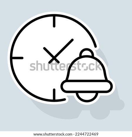 Delayed notification line icon. Reminder, clock, warning, for mobile devices, watch. Sound concept. Vector sticker line icon on white background