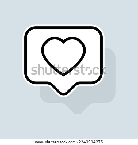 Heart line icon. Like, dislike, feedback, favorites, rating, popularity, social networks, photos. Feedback concept. Vector sticker line icon on white background