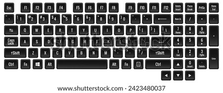 Keyboard line icon. Responsive keys, slim profile, modern, efficiency, typing, computer peripherals, workspace, innovation. Vector linear icon for business and advertising