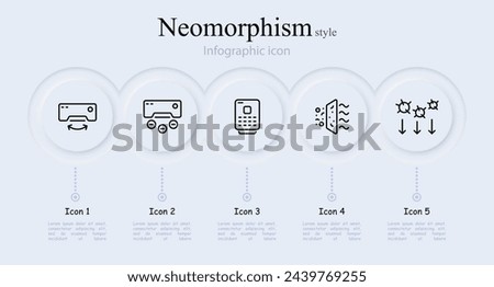 Ventilation line icon set. Air, coolness, wind, air conditioning, heat, blowing, summer, warmth, freshness, smell. Neomorphism style. Vector line icon for Business