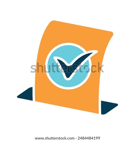 Vote confirmation line icon. Ballot, checkmark, vote, approval, election, verification, confirmation, polling, participation, democracy, voter, ballot box, secure vote, voting process, election day