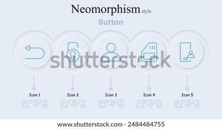 Button set icon. Back, lock, user, sim card, contact, button, control, interface, navigation, security, profile, identity, telecom, phone, interaction, technology, mobile, device, communication