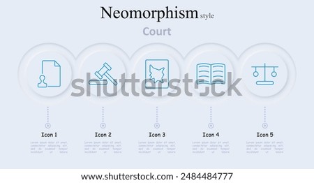 Court set icon. Document, gavel, law, contract, book, balance, justice, legal, scale, file, ruling, attorney, case, litigation, trial, evidence, judicial, verdict, notary, order, jurisdiction, judge