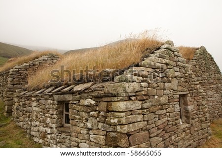 Hut of stone on an Orkney island