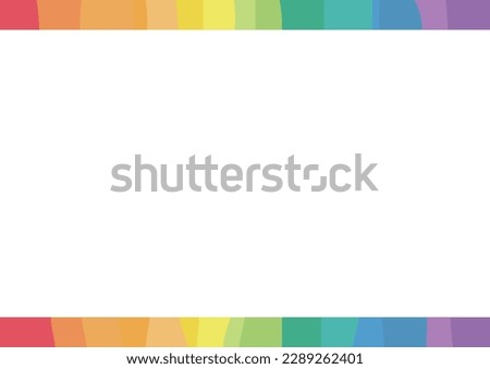 Rainbow color simple frame illustration material