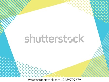 Illustration of a simple and fashionable frame in light blue and yellow