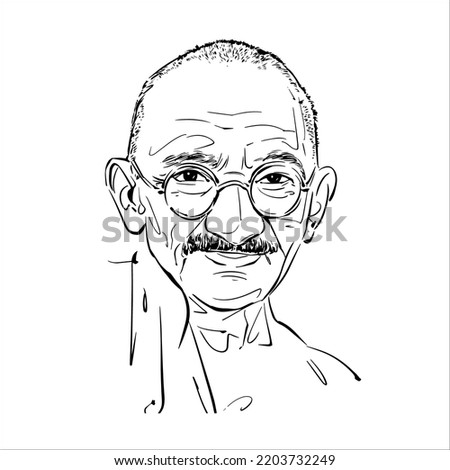 Gandhi Drawing Outline | Free download on ClipArtMag